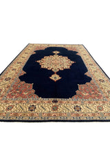 Authentic Hand Knotted Vintage Qirmoun Pictorial Wool Area Rug 11.7 x 8.2 Ft