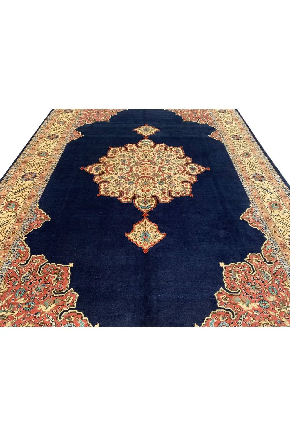 Authentic Hand Knotted Vintage Qirmoun Pictorial Wool Area Rug 11.7 x 8.2 Ft