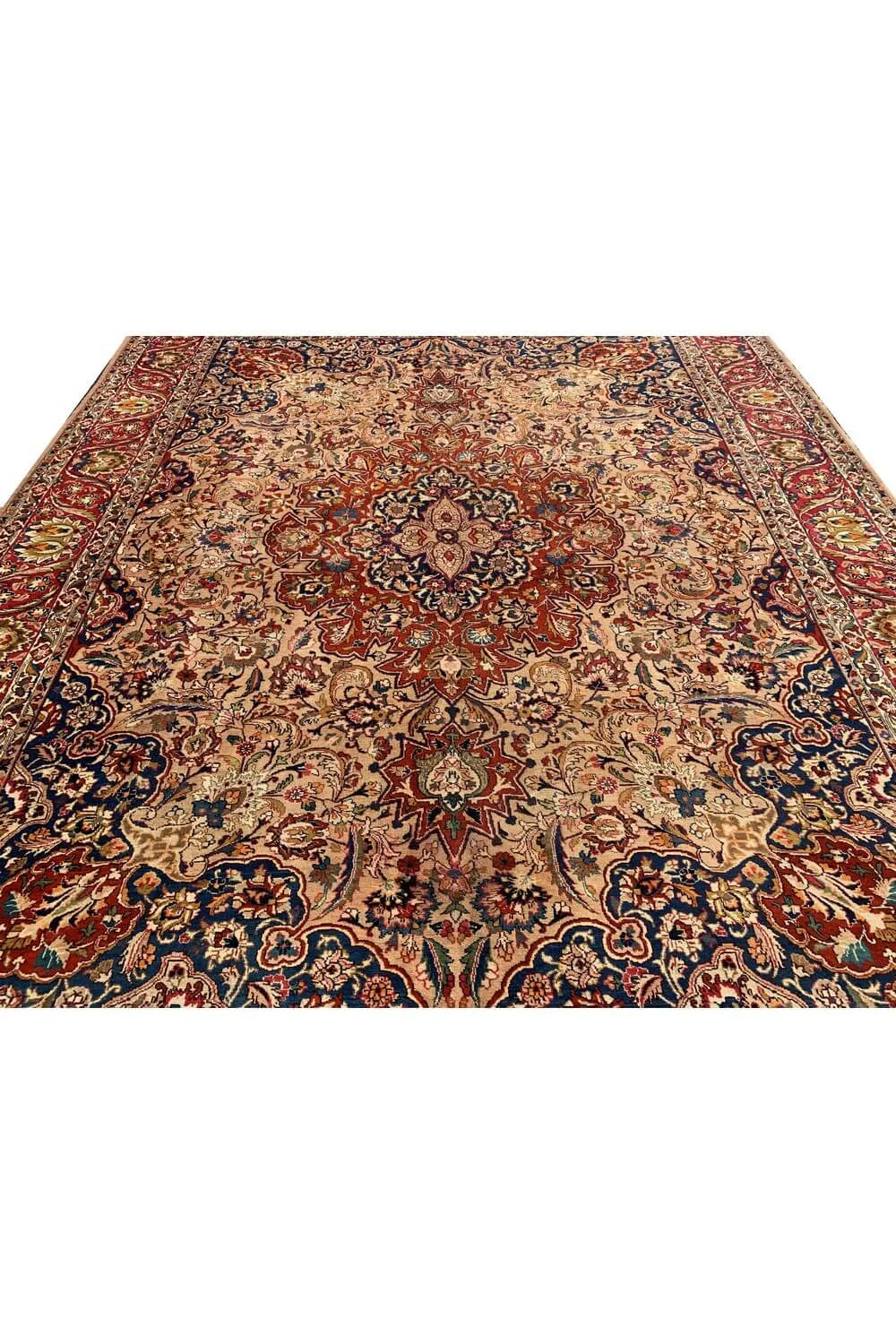 Authentic Hand Knotted Vintage Qirmoun Wool Area Rug 12.8 x 9.9 Ft
