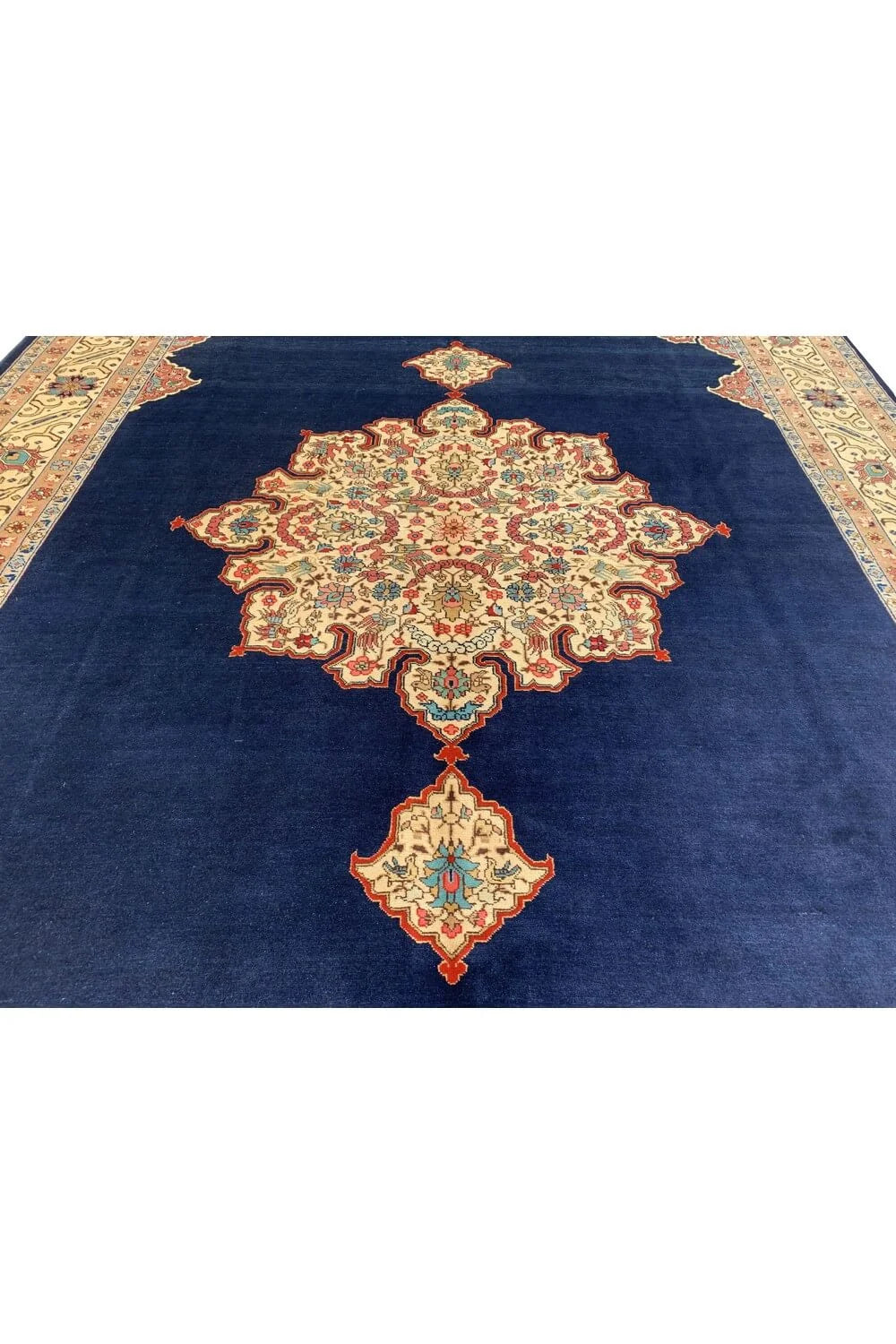 Authentic Hand Knotted Vintage Qirmoun Pictorial Wool Area Rug 11.7 x 8.2 Ft