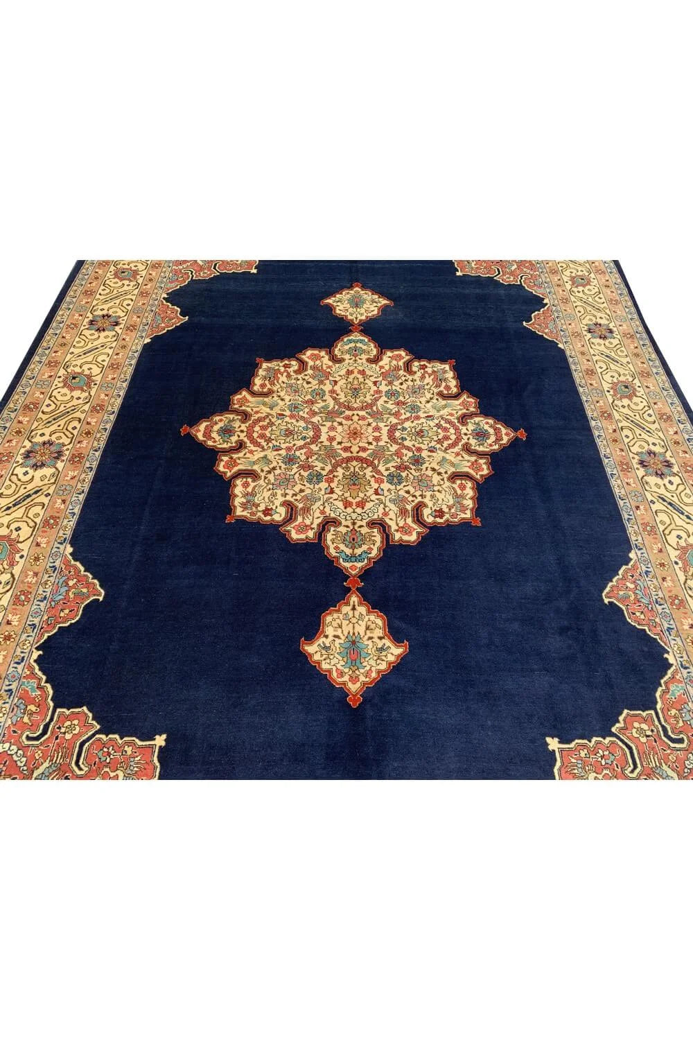 Authentic Hand Knotted Vintage Qirmoun Pictorial Wool Area Rug 11.7 x 8.2 Ft