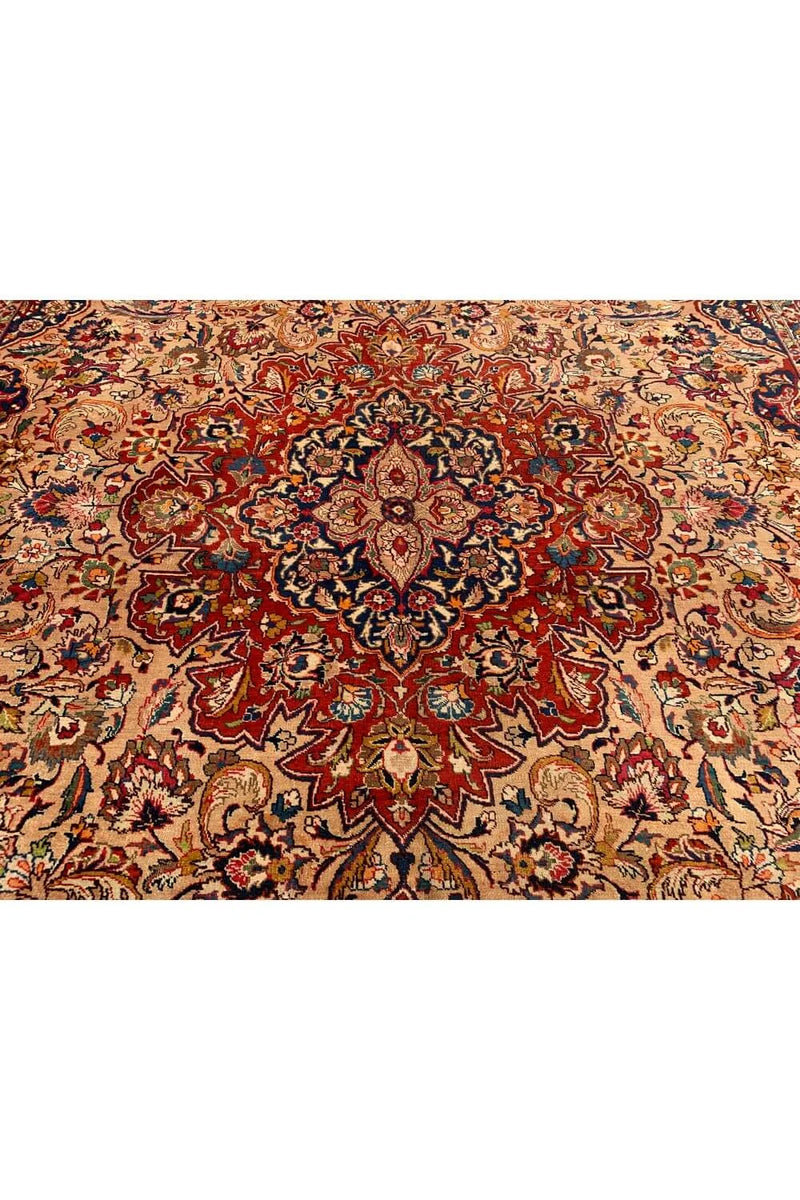 Authentic Hand Knotted Vintage Qirmoun Wool Area Rug 12.8 x 9.9 Ft