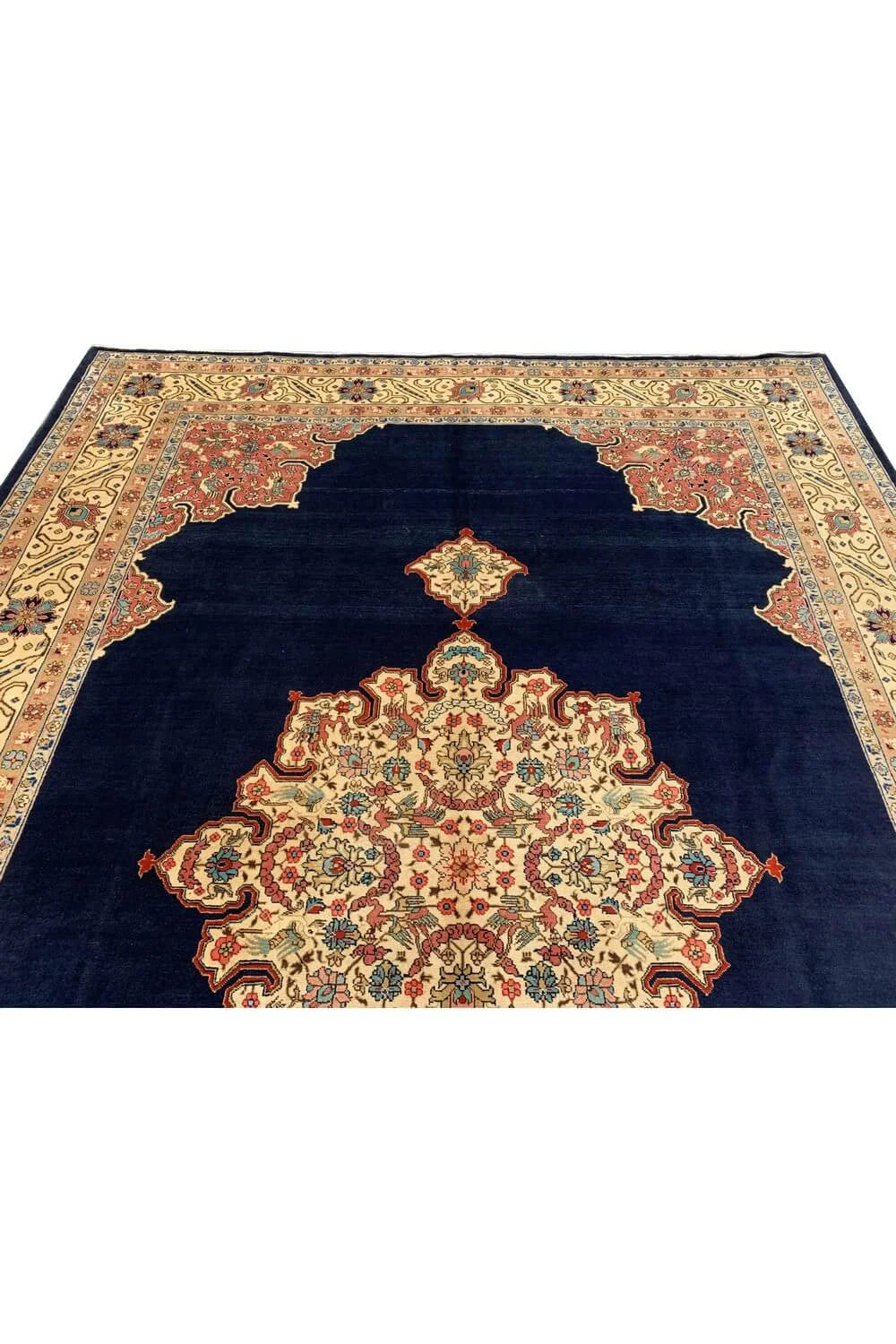Authentic Hand Knotted Vintage Qirmoun Pictorial Wool Area Rug 11.7 x 8.2 Ft