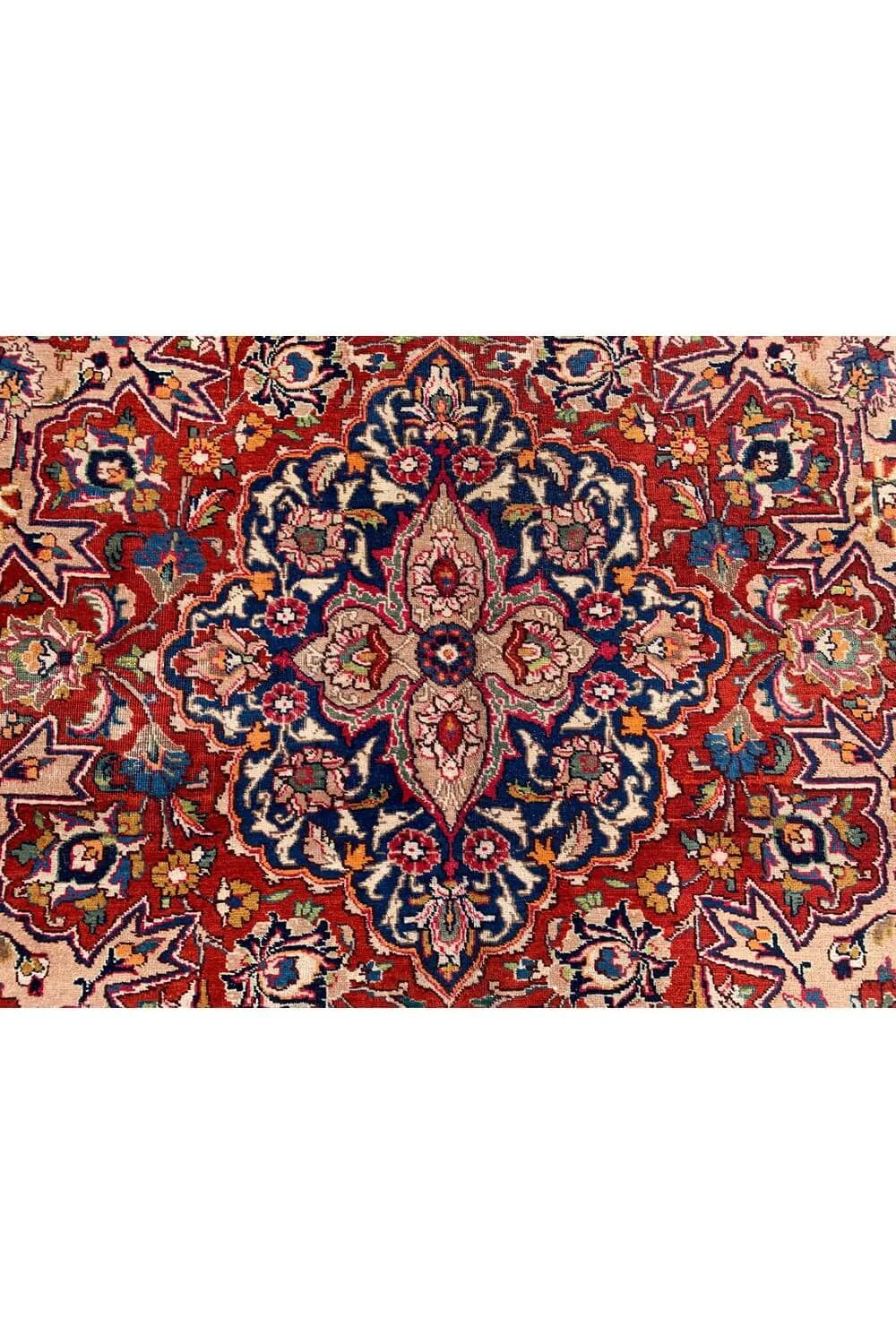 Authentic Hand Knotted Vintage Qirmoun Wool Area Rug 12.8 x 9.9 Ft