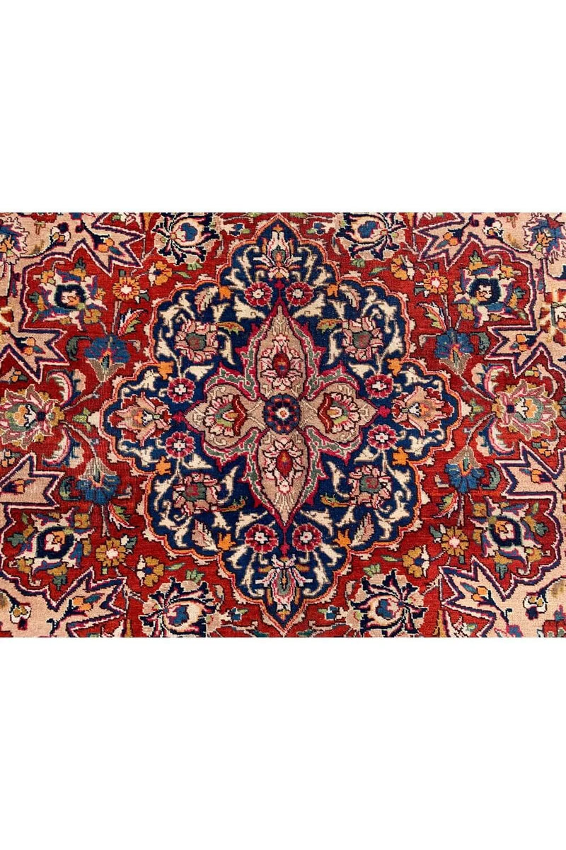 Authentic Hand Knotted Vintage Qirmoun Wool Area Rug 12.8 x 9.9 Ft