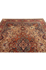 Authentic Hand Knotted Vintage Qirmoun Wool Area Rug 12.8 x 9.9 Ft