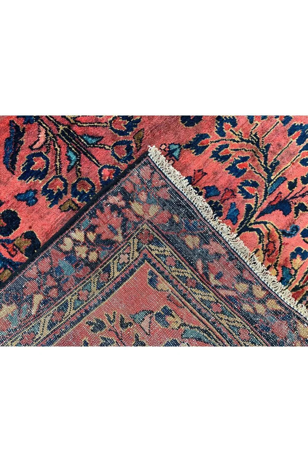 Amazing Hand Knotted Vintage Saroukh Wool Area Rug 6.3 x 3.4 Ft