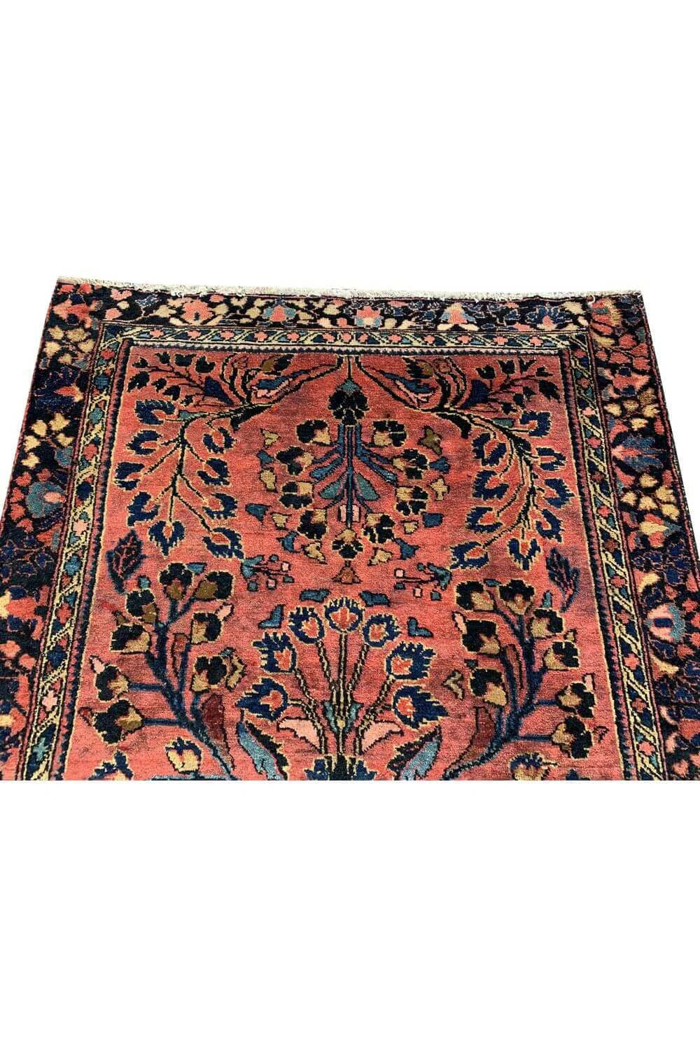 Amazing Hand Knotted Vintage Saroukh Wool Area Rug 6.3 x 3.4 Ft