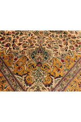 Authentic Hand Knotted Vintage Tabreez Wool Area Rug 11.1 x 8.1 Ft