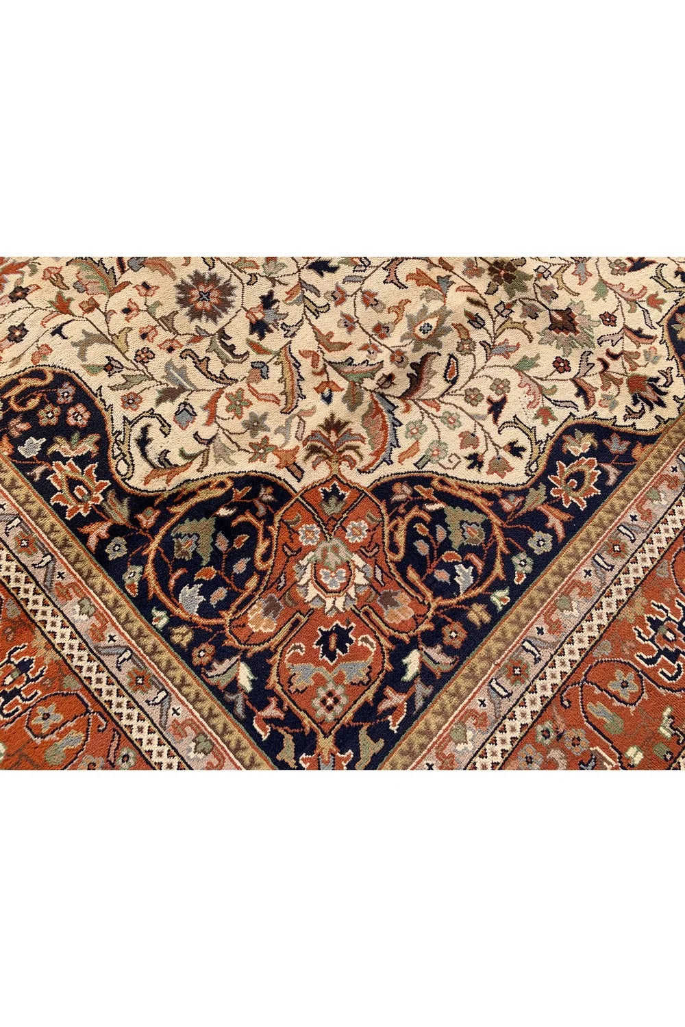 Amazing Hand Knotted Vintage Tribal Tabreez Wool Area Rug 11.0 x 8.0 Ft