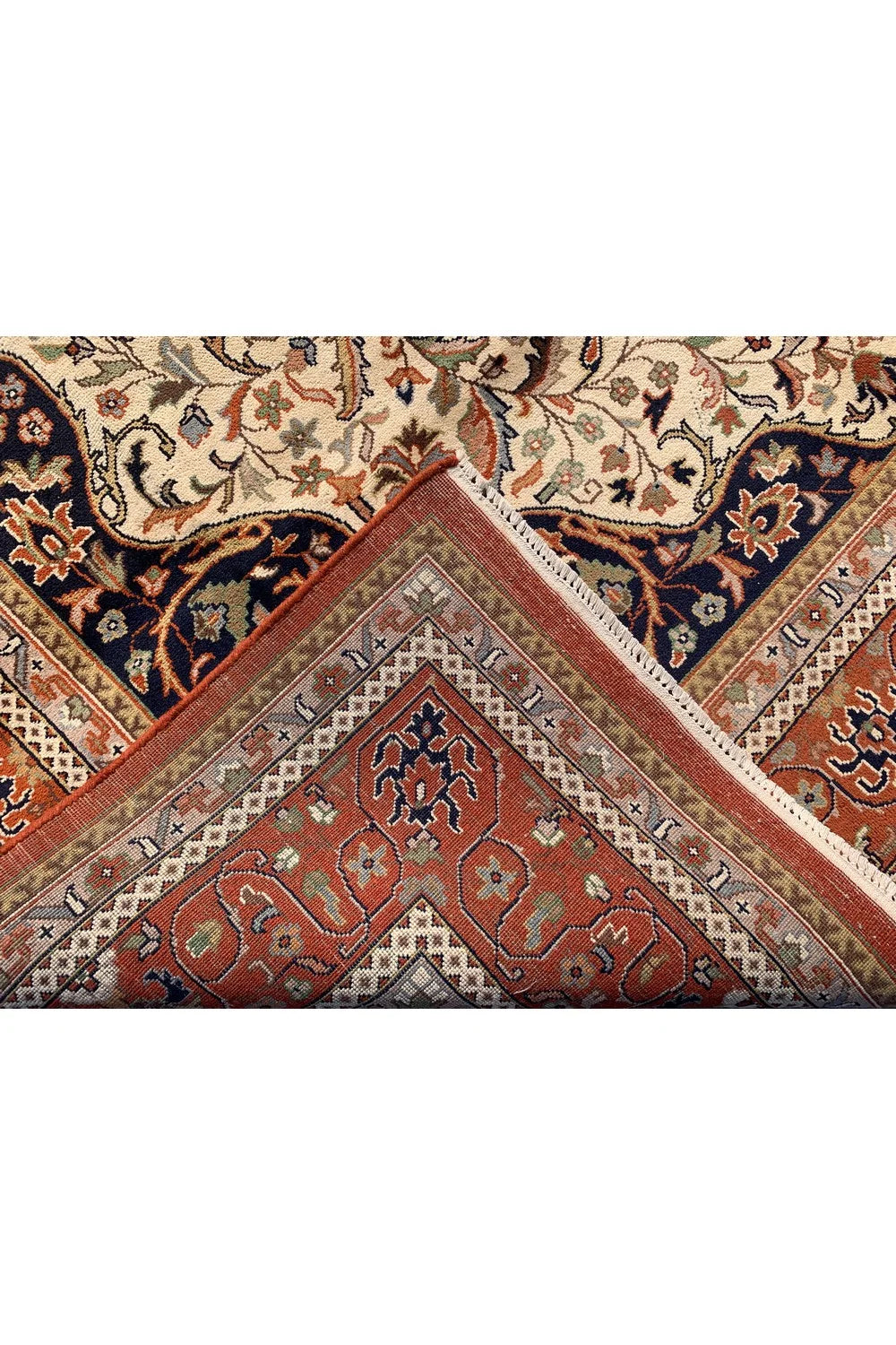 Amazing Hand Knotted Vintage Tribal Tabreez Wool Area Rug 11.0 x 8.0 Ft