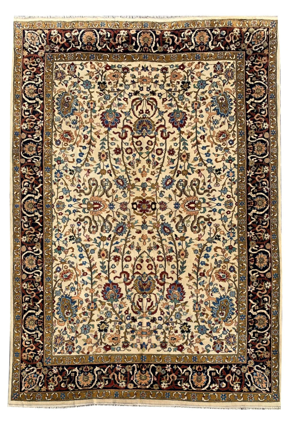 Amazing Hand Knotted Vintage Tabreez Wool Area Rug 11.0 x 8.2 Ft