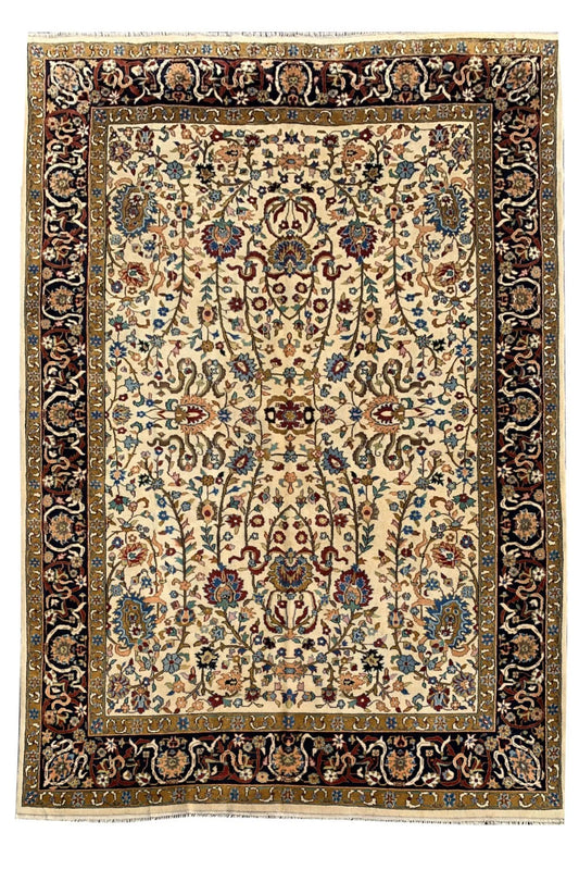 Amazing Hand Knotted Vintage Tabreez Wool Area Rug 11.0 x 8.2 Ft