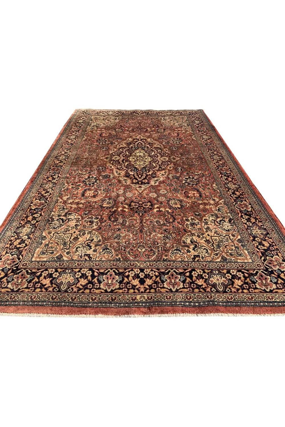 Amazing Hand Knotted Vintage Tabreez Wool Area Rug 6.3 x 4.1 Ft