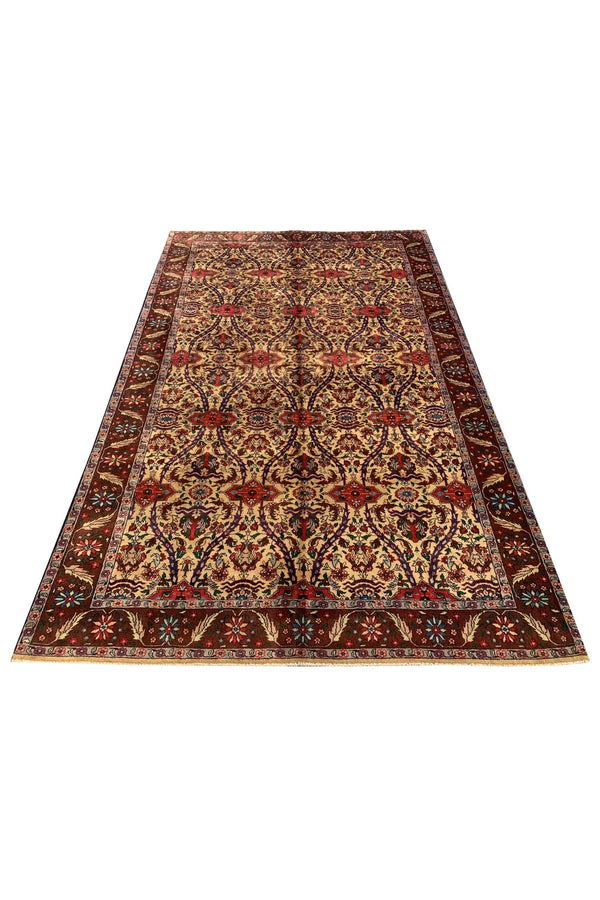 Authentic Hand Knotted Vintage Tabreez Wool Area Rug 12.6 x 7.10 Ft