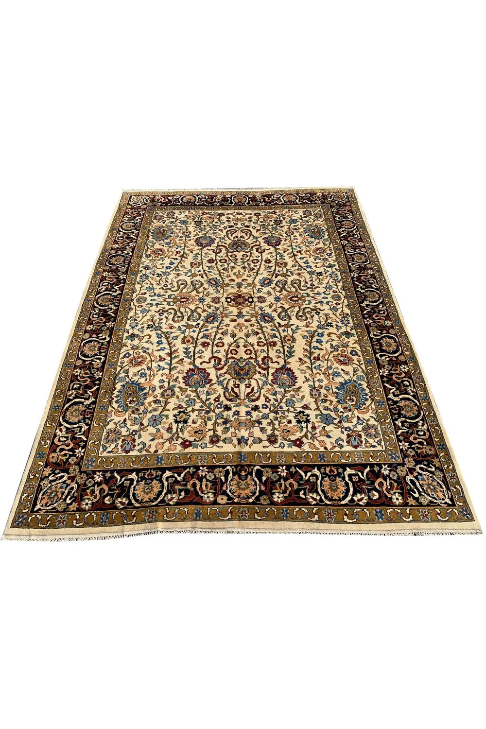 Amazing Hand Knotted Vintage Tabreez Wool Area Rug 11.0 x 8.2 Ft