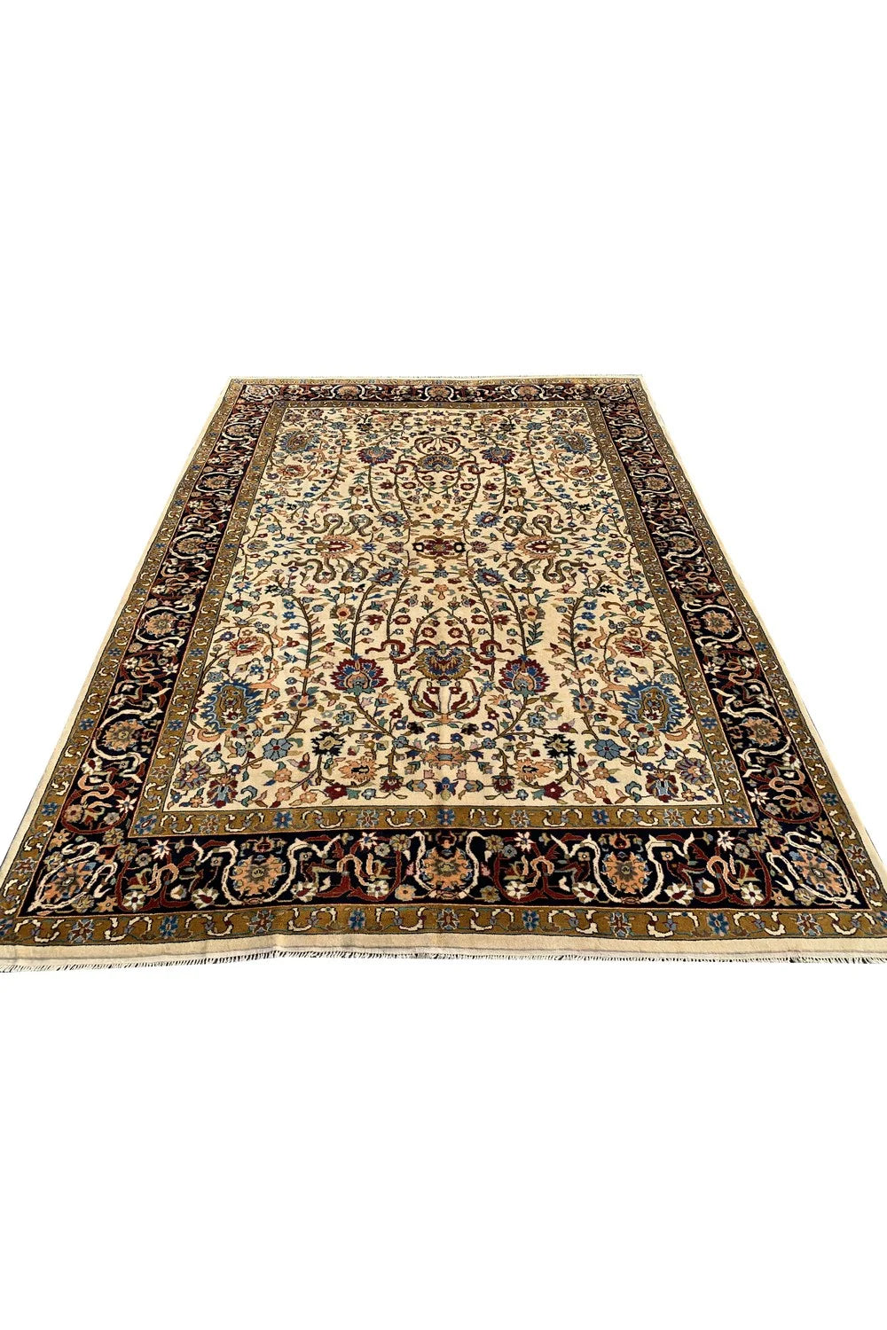 Amazing Hand Knotted Vintage Tabreez Wool Area Rug 11.0 x 8.2 Ft