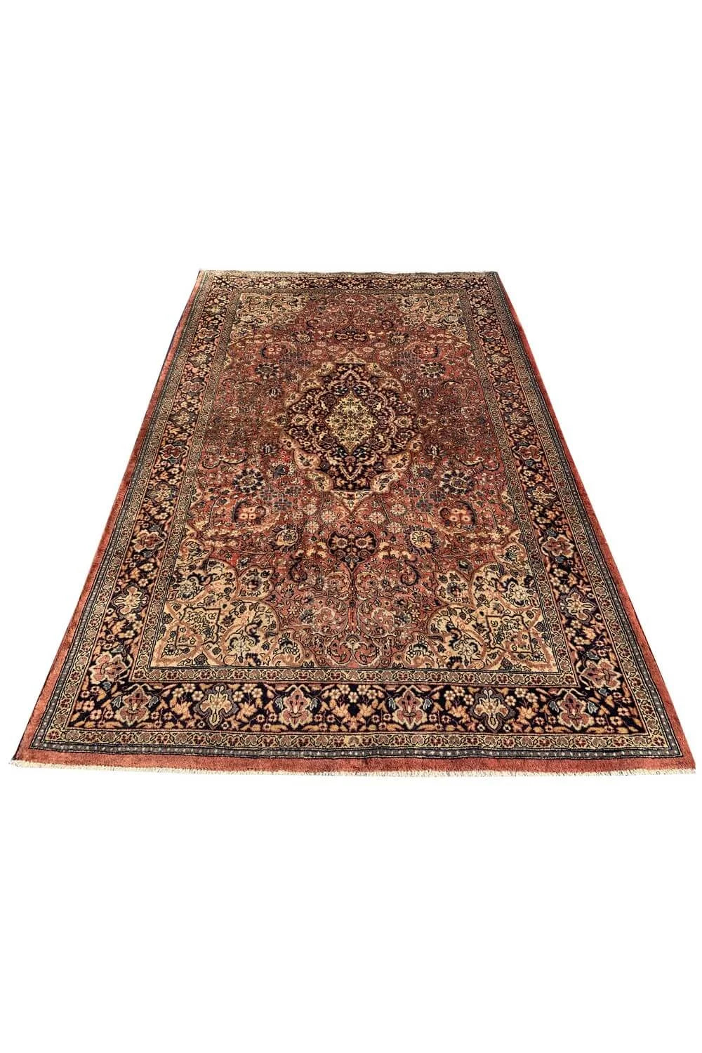 Amazing Hand Knotted Vintage Tabreez Wool Area Rug 6.3 x 4.1 Ft