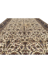 Authentic Hand Knotted Vintage Tabreez Wool Area Rug 12.1 x 7.11 Ft