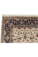 Authentic Hand Knotted Vintage Tabreez Wool Area Rug 12.1 x 7.11 Ft