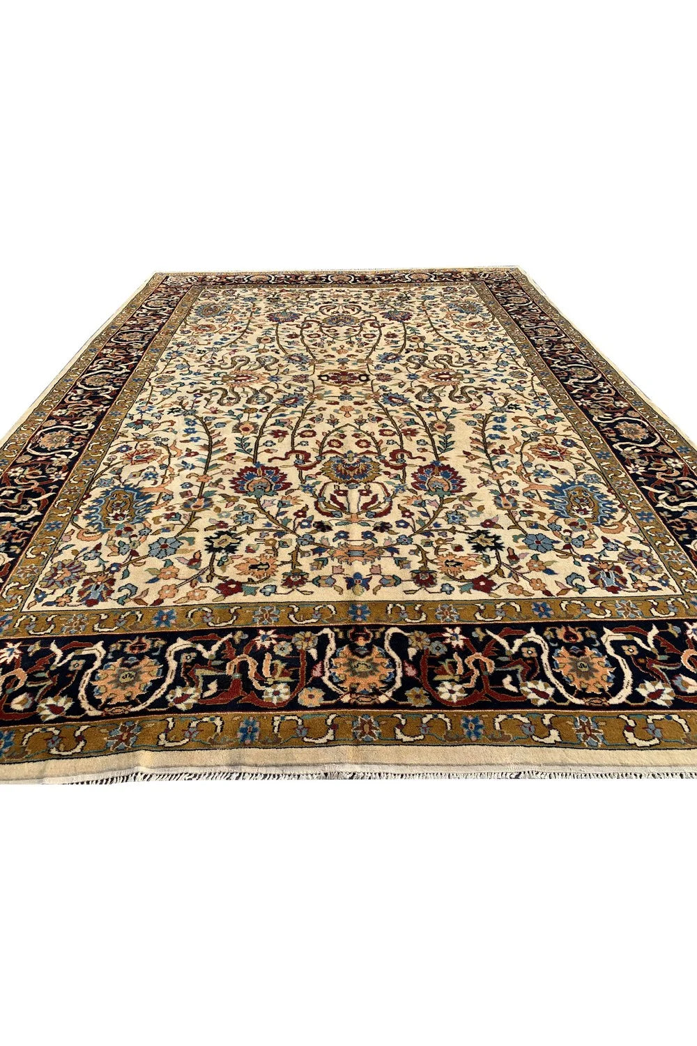 Amazing Hand Knotted Vintage Tabreez Wool Area Rug 11.0 x 8.2 Ft