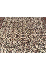 Authentic Hand Knotted Vintage Tabreez Wool Area Rug 12.11 x 9.10 Ft