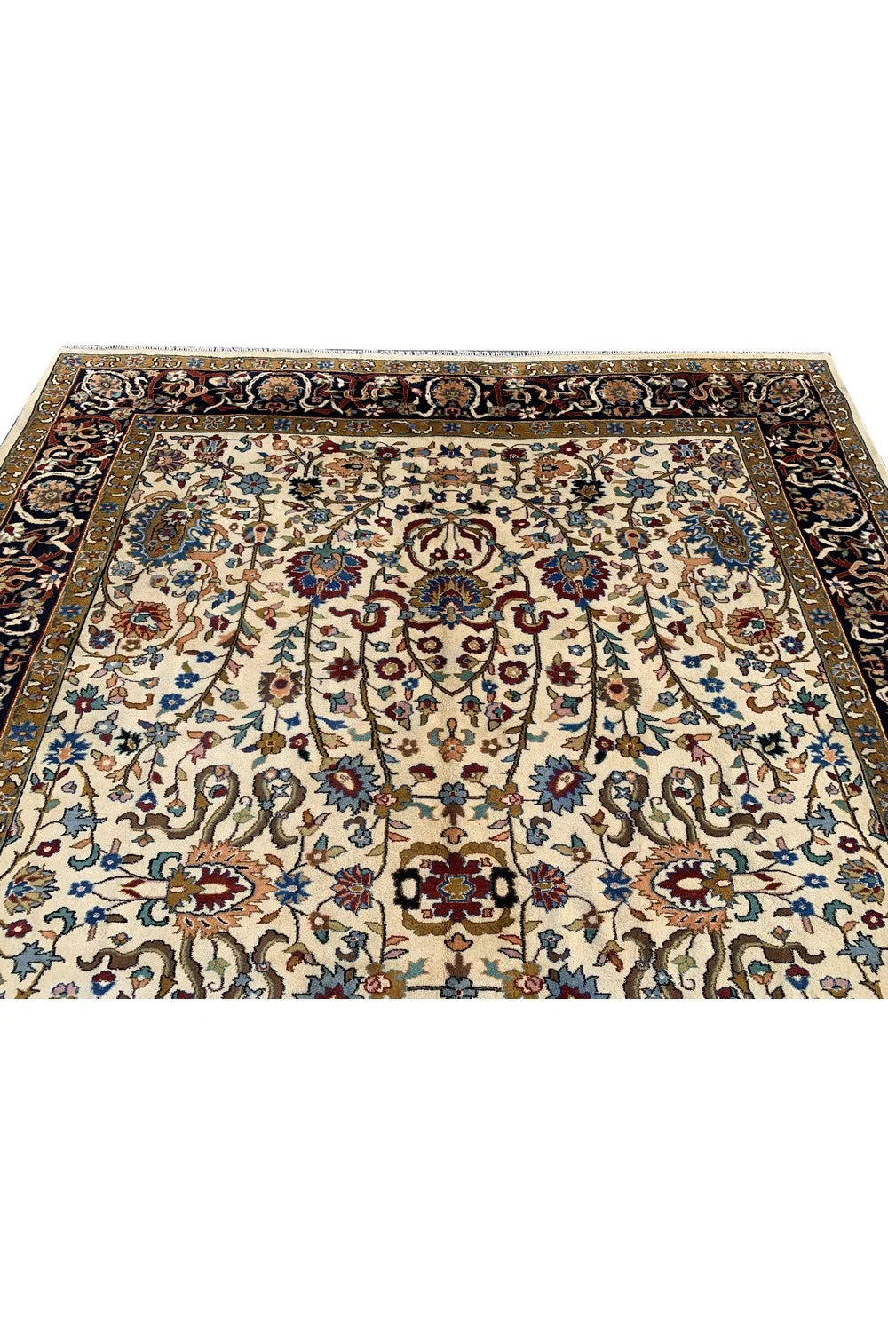 Amazing Hand Knotted Vintage Tabreez Wool Area Rug 11.0 x 8.2 Ft