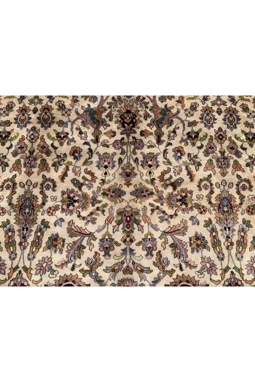 Authentic Hand Knotted Vintage Tabreez Wool Area Rug 12.1 x 7.11 Ft