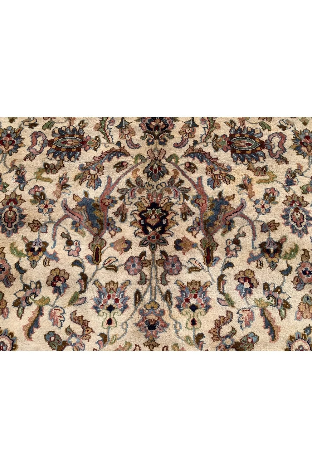 Authentic Hand Knotted Vintage Tabreez Wool Area Rug 12.1 x 7.11 Ft