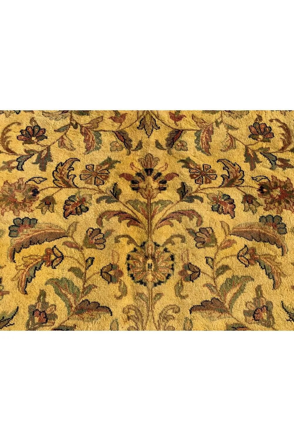 Authentic Hand Knotted Vintage Tabreez Wool Area Rug 12.11 x 9.9 Ft