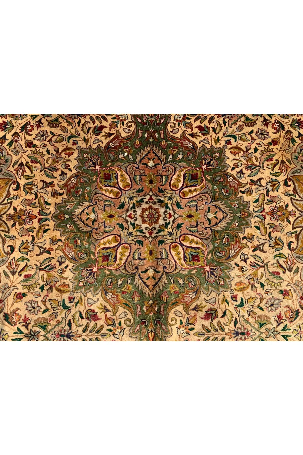 Authentic Hand Knotted Vintage Tabreez Wool Area Rug 11.1 x 8.1 Ft