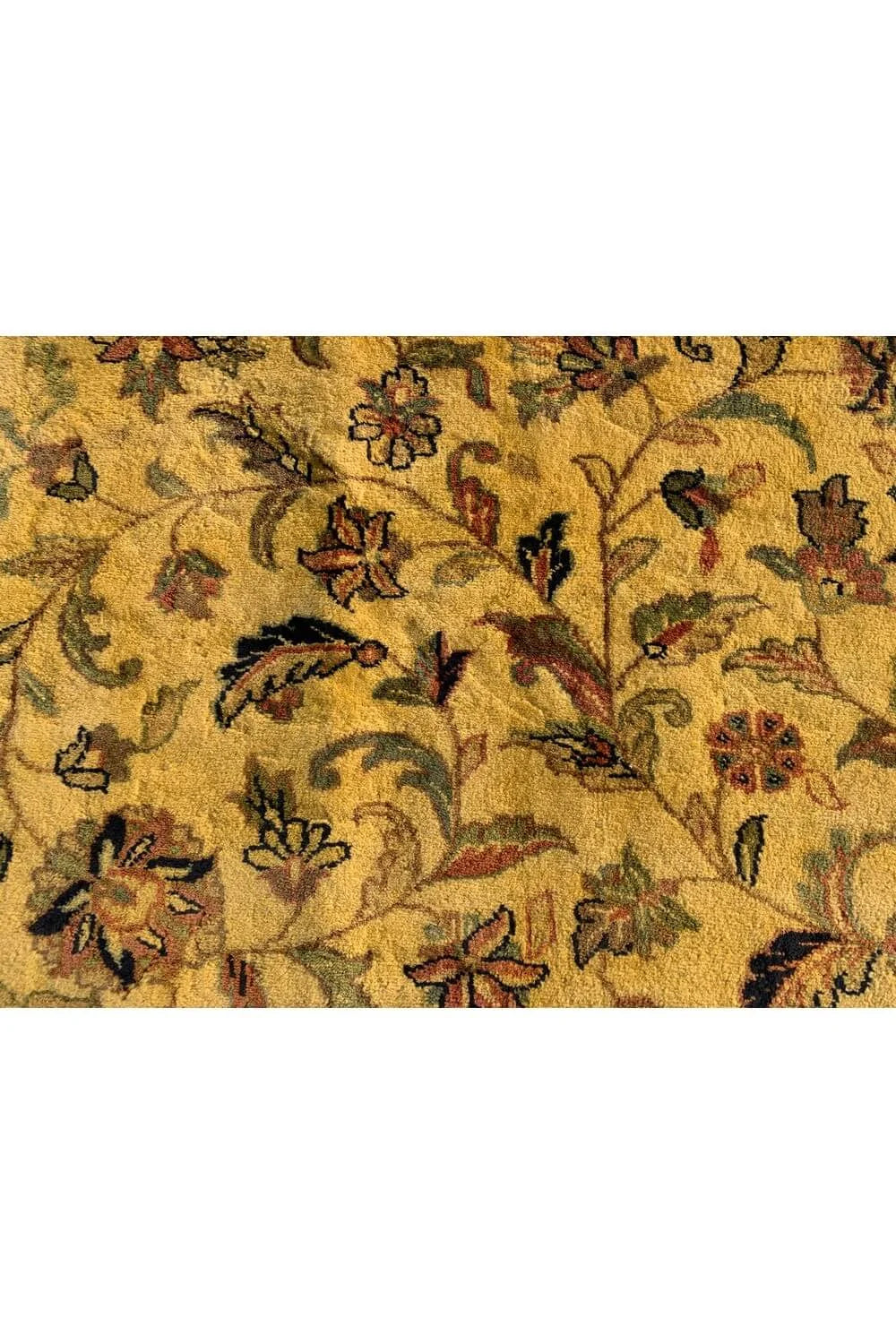 Authentic Hand Knotted Vintage Tabreez Wool Area Rug 12.11 x 9.9 Ft