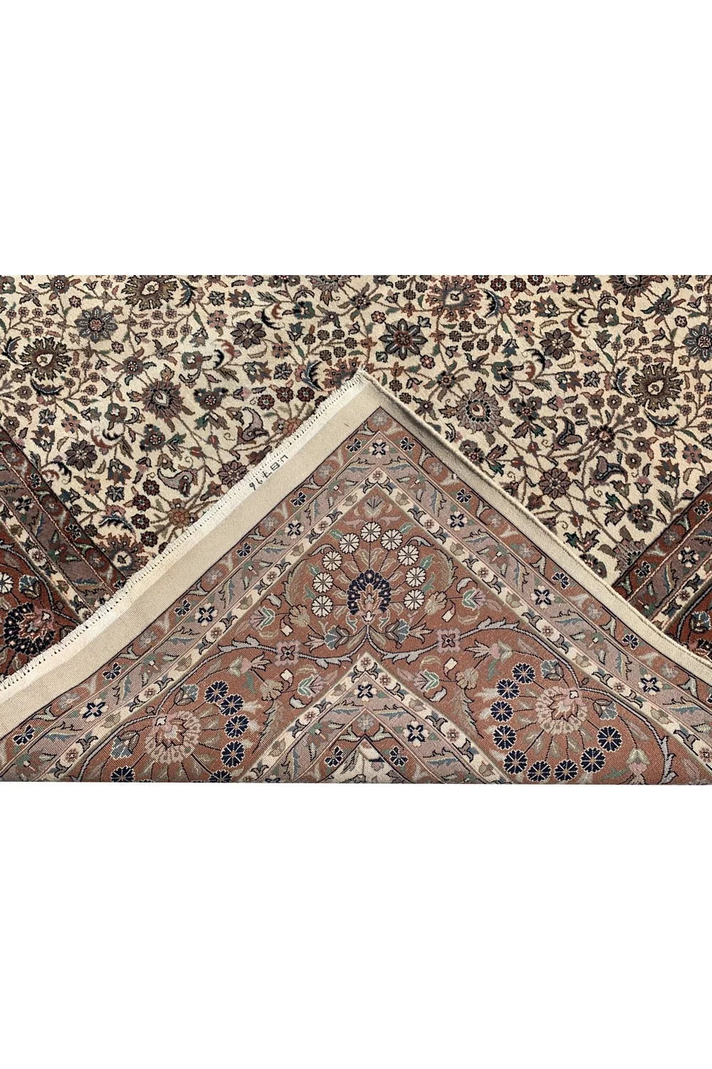 Authentic Hand Knotted Vintage Tabreez Wool Area Rug 12.11 x 9.10 Ft