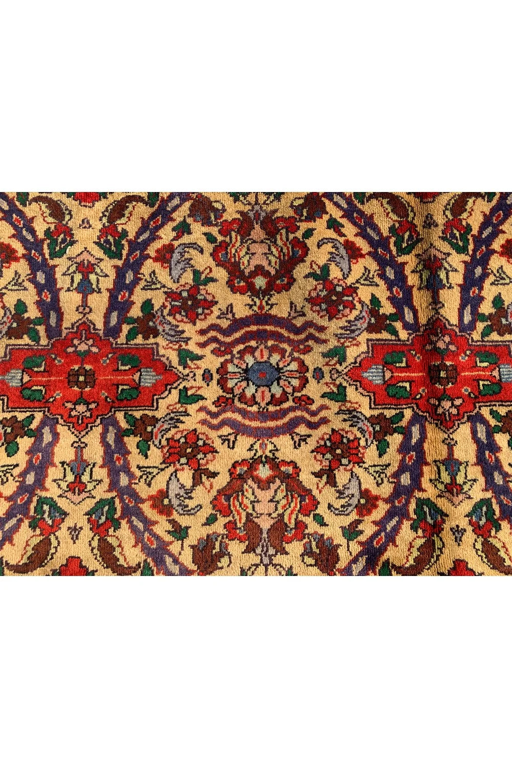 Authentic Hand Knotted Vintage Tabreez Wool Area Rug 12.6 x 7.10 Ft