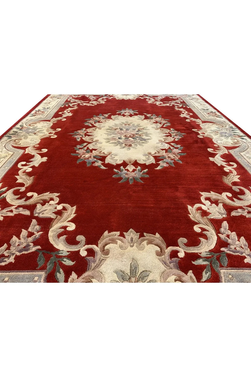 Authentic Hand Knotted Vintage Tibet Wool Area Rug 9.0 x 6.1 Ft