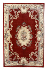 Authentic Hand Knotted Vintage Tibet Wool Area Rug 9.0 x 6.1 Ft