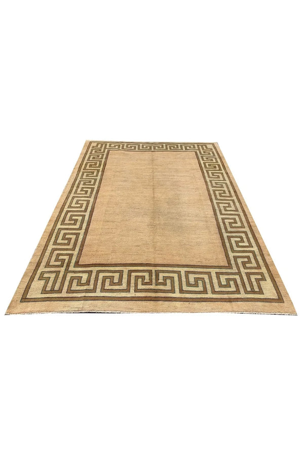 Authentic Hand Knotted Vintage Tibet Wool Area Rug 11.3 x 8.3 Ft