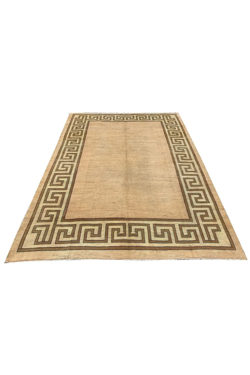 Authentic Hand Knotted Vintage Tibet Wool Area Rug 11.3 x 8.3 Ft