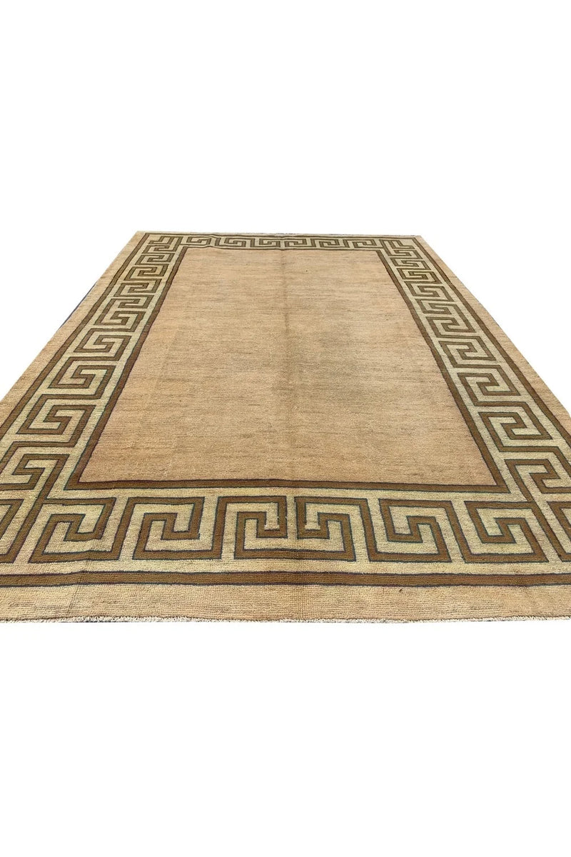 Authentic Hand Knotted Vintage Tibet Wool Area Rug 11.3 x 8.3 Ft