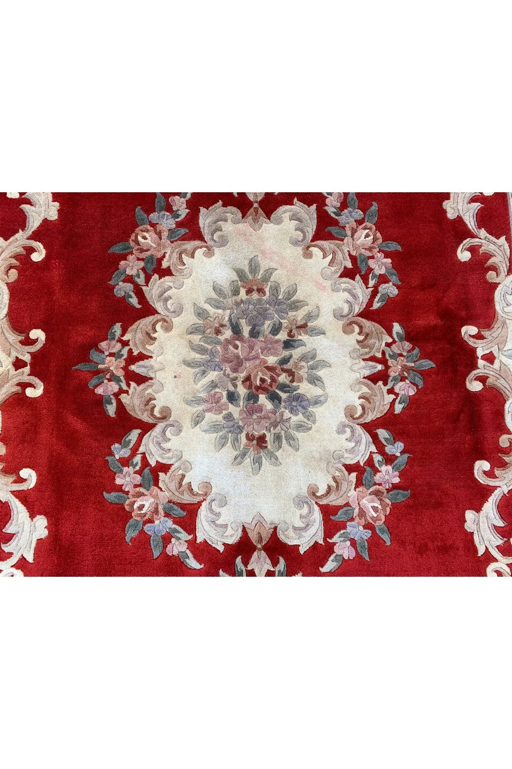 Authentic Hand Knotted Vintage Tibet Wool Area Rug 9.0 x 6.1 Ft