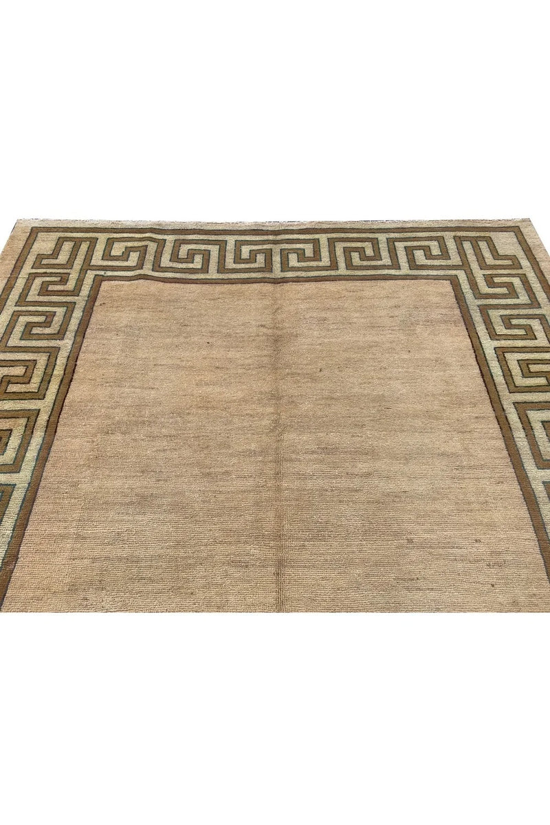 Authentic Hand Knotted Vintage Tibet Wool Area Rug 11.3 x 8.3 Ft