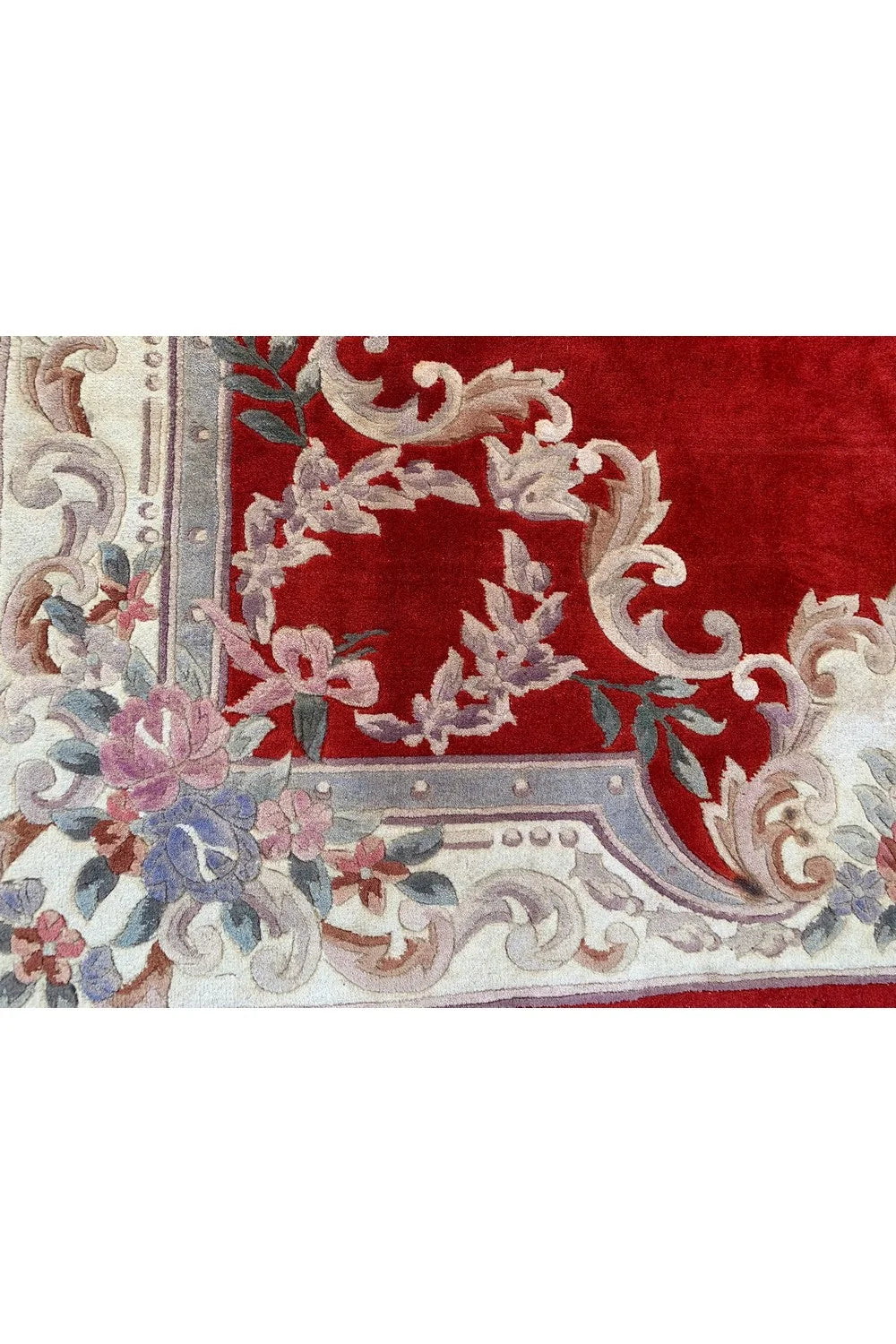 Authentic Hand Knotted Vintage Tibet Wool Area Rug 9.0 x 6.1 Ft