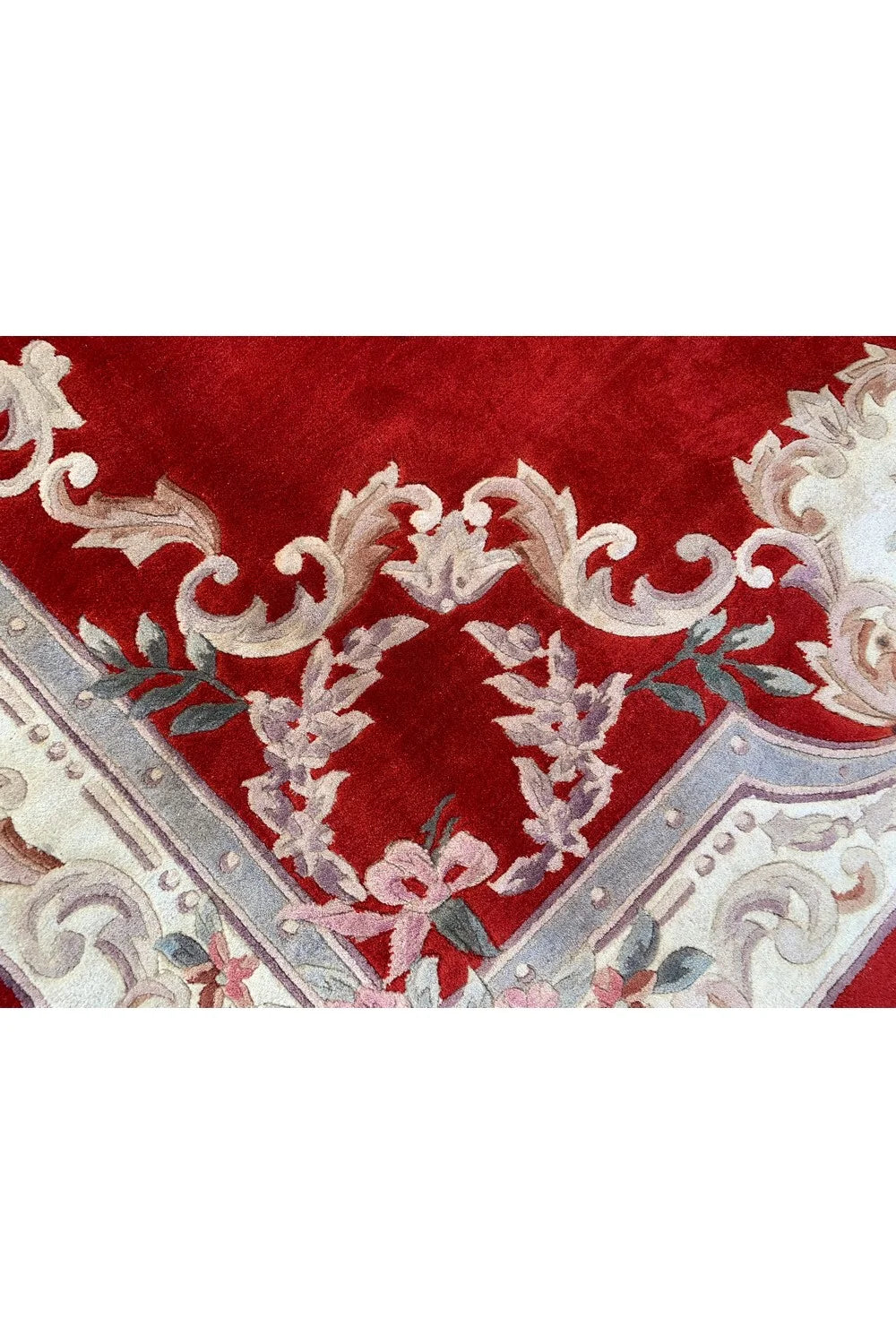 Authentic Hand Knotted Vintage Tibet Wool Area Rug 9.0 x 6.1 Ft