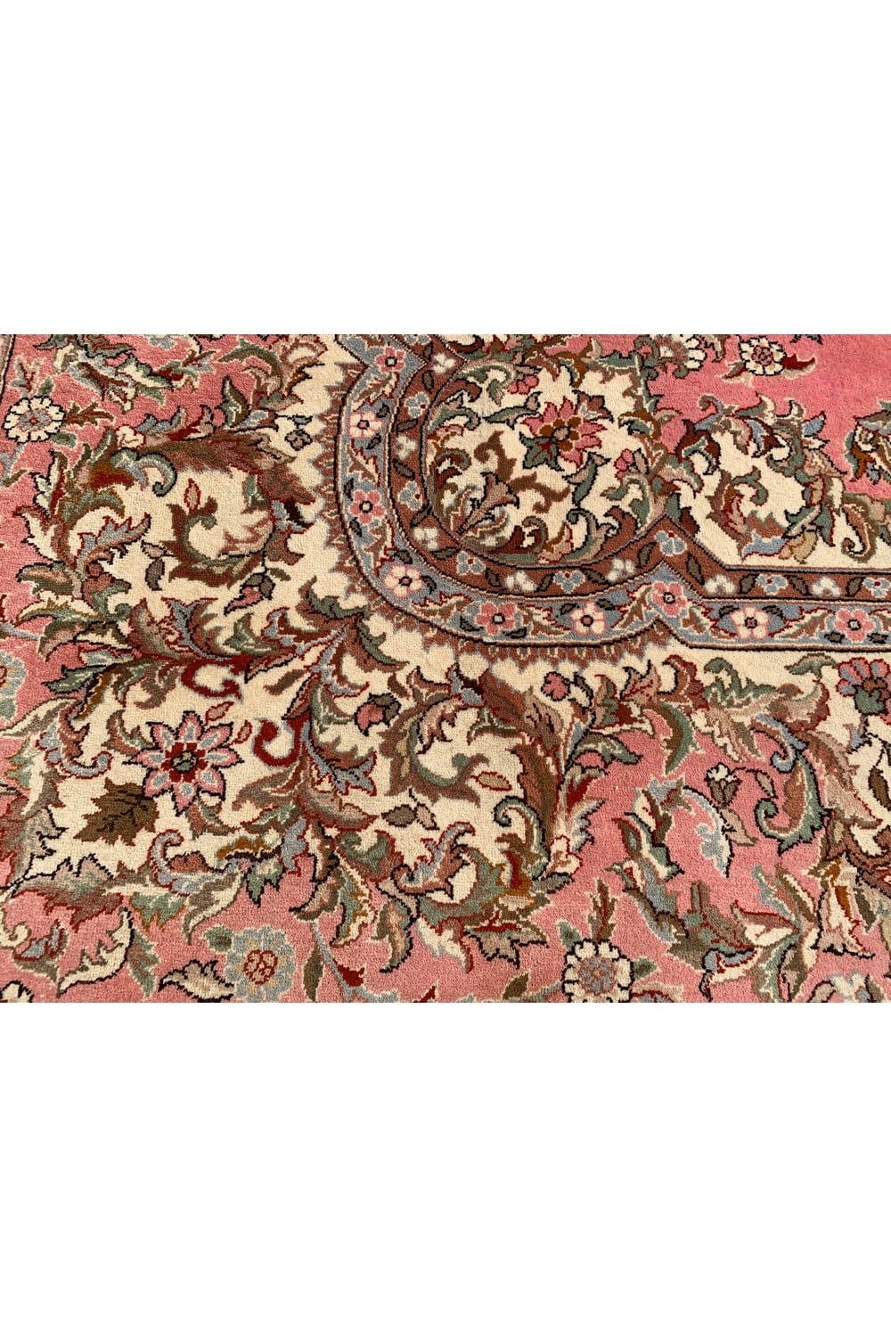 Authentic Hand Knotted Vintage Turkish Wool Area Rug 9.11 x 8.3 Ft