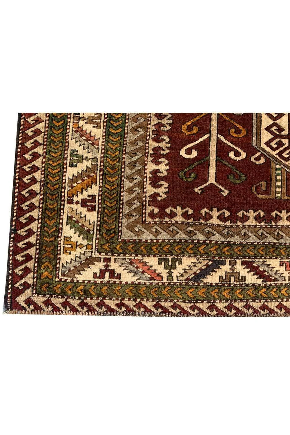 Amazing Hand Knotted Vintage Turkish Wool Area Rug 7.0 x 5.2 Ft
