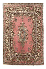 Authentic Hand Knotted Vintage Turkish Wool Area Rug 9.11 x 8.3 Ft