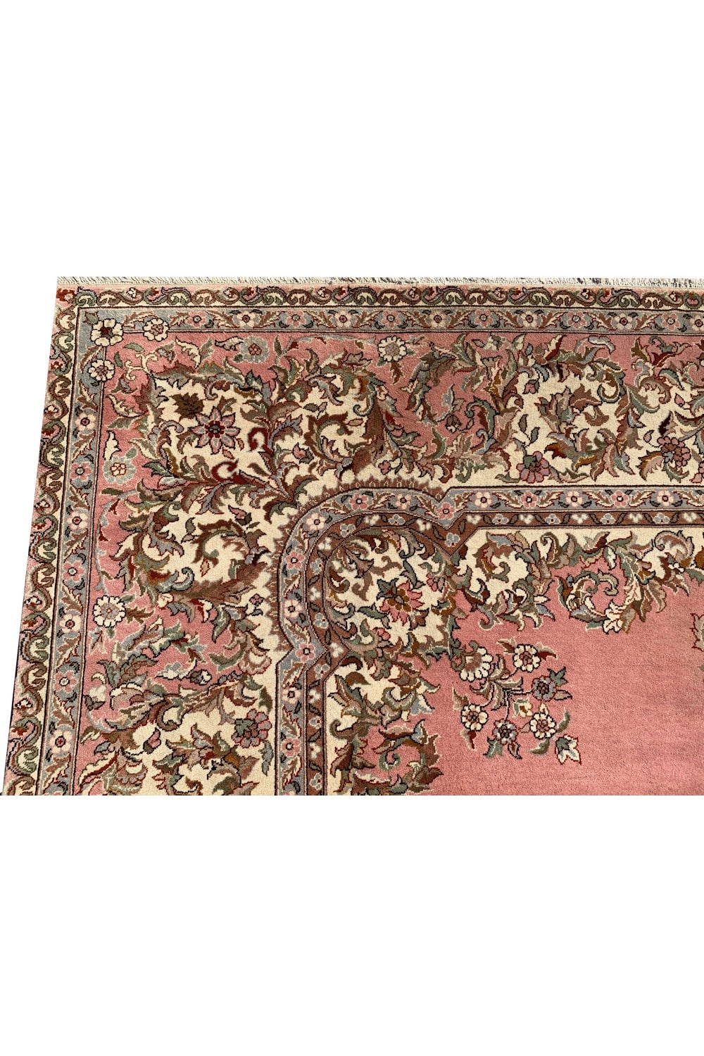 Authentic Hand Knotted Vintage Turkish Wool Area Rug 9.11 x 8.3 Ft