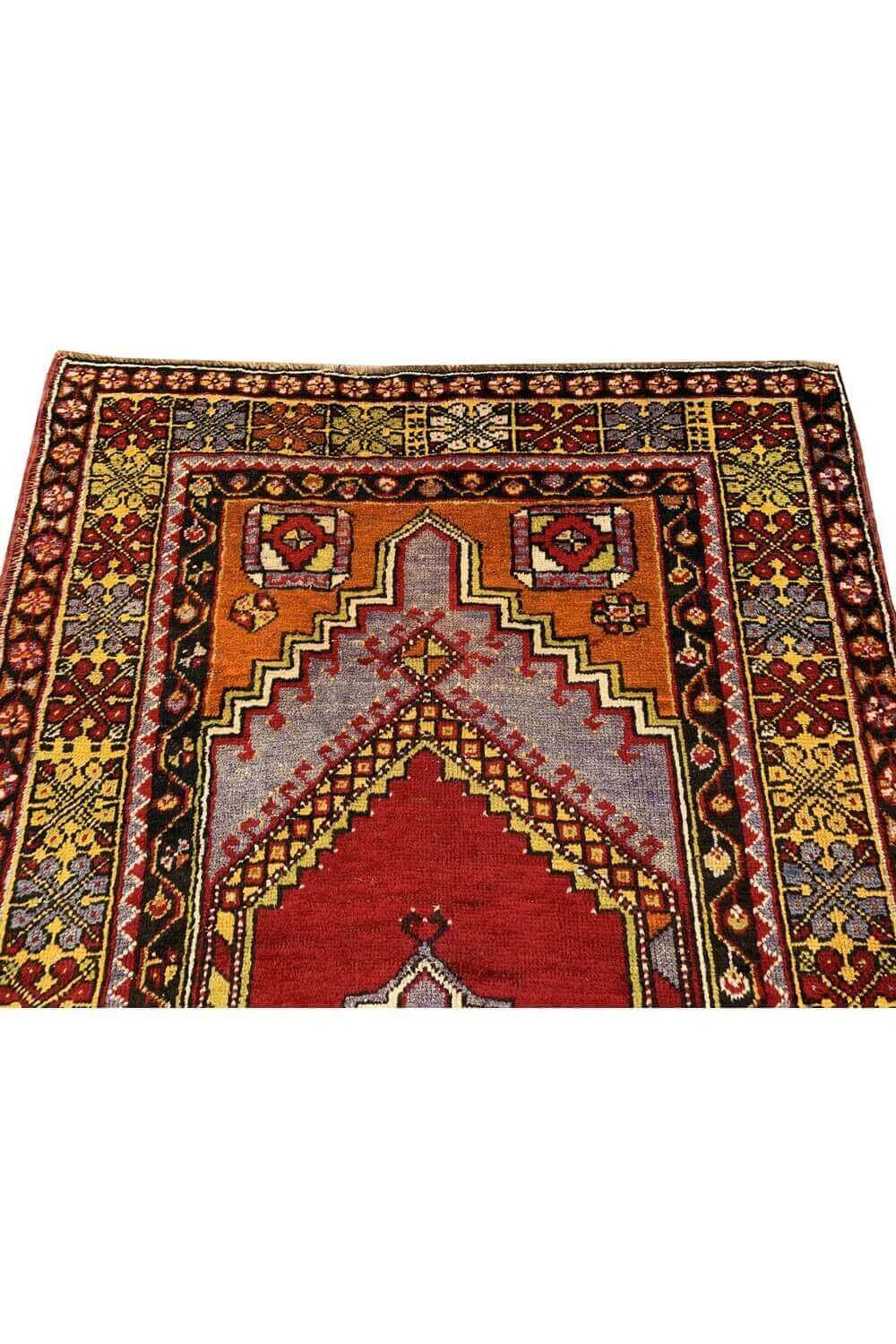 Amazing Hand Knotted Vintage Turkish Wool Area Rug 6.3 x 3.7 Ft