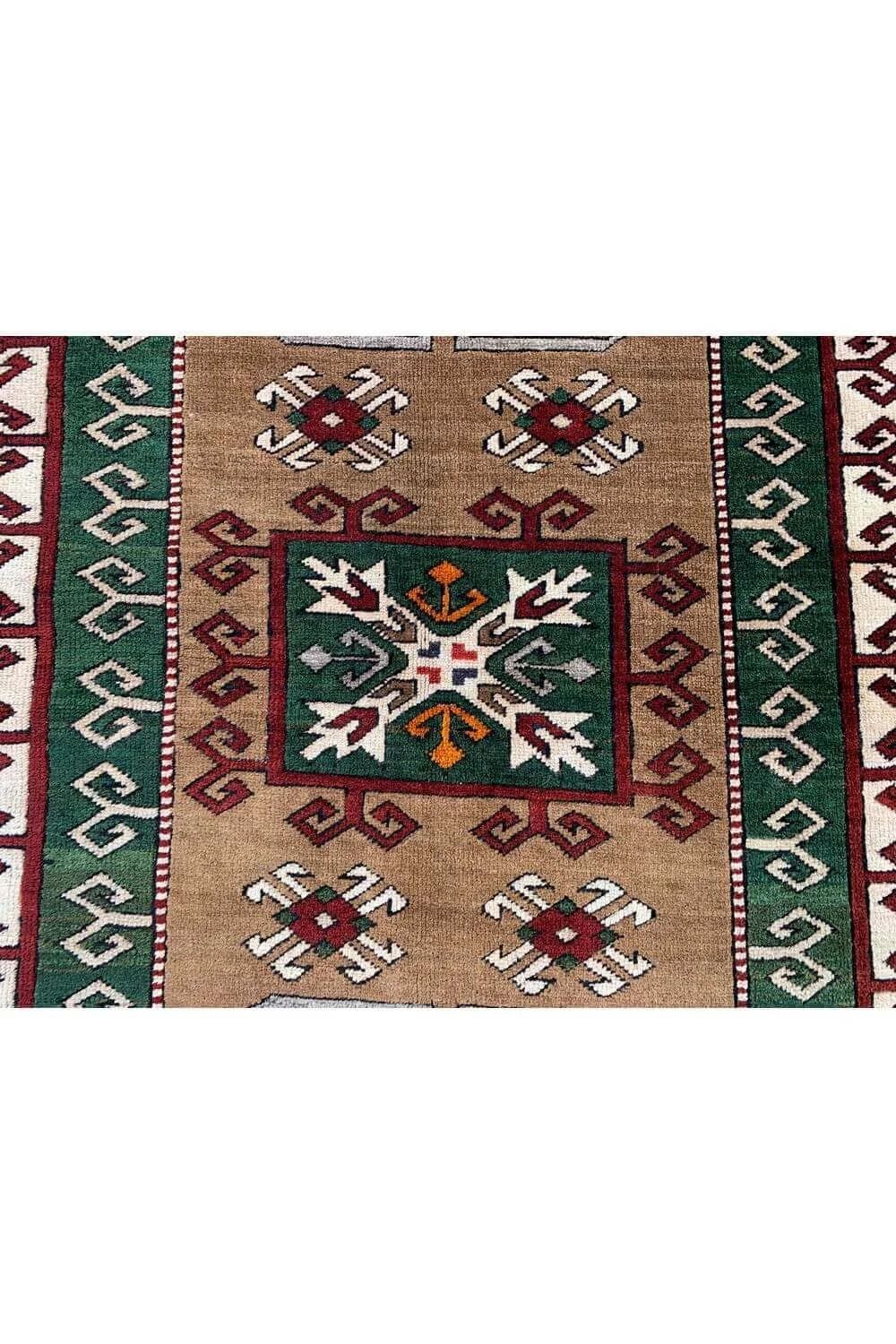 Amazing Hand Knotted Vintage Turkish Wool Area Rug 7.0 x 5.2 Ft