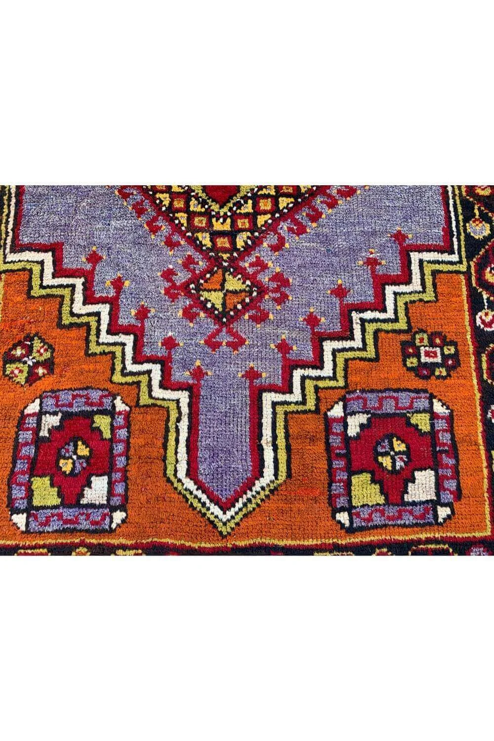 Amazing Hand Knotted Vintage Turkish Wool Area Rug 6.3 x 3.7 Ft